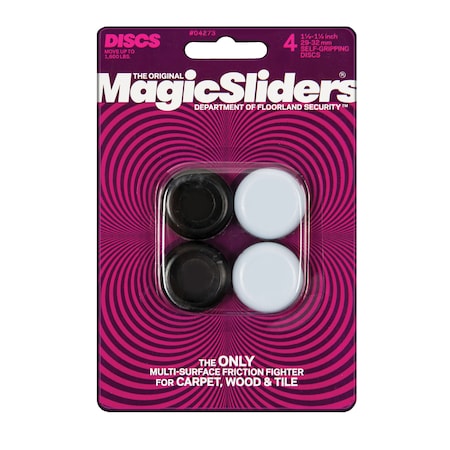 Magic Sliders Magic Sliders Gray Plastic Floor Slide 4 pk 04273